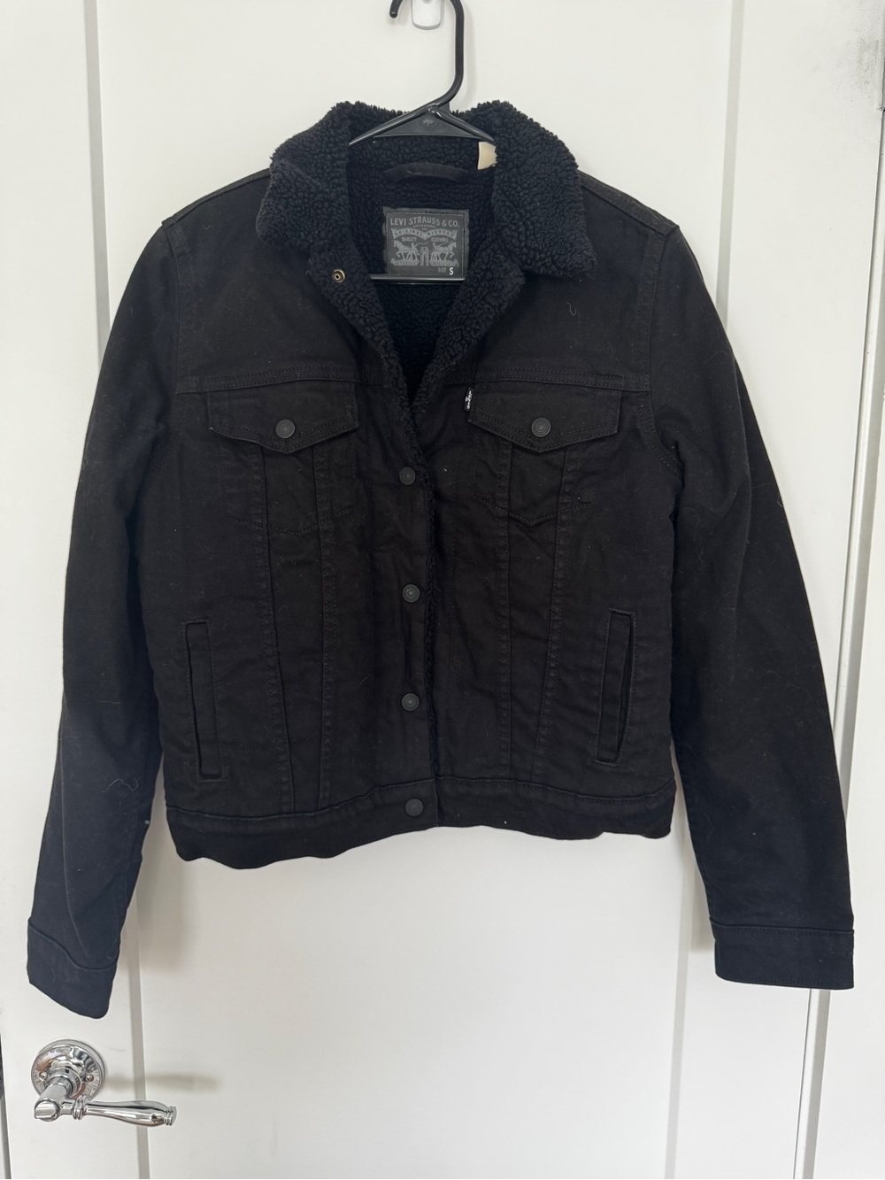 Levi's Black Sherpa-Lined Trucker Jacket